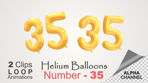 Ballons à l'hélium Celebration avec numéro 35