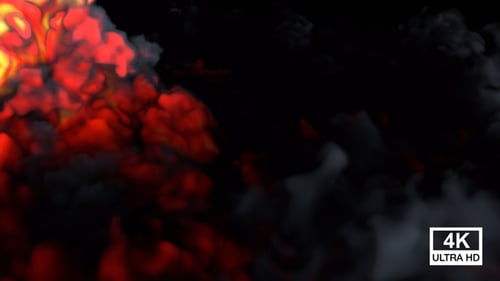 Un feu de lave coulant et se propageant sur le sol