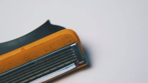 Close up of a Yellow Razor Blade