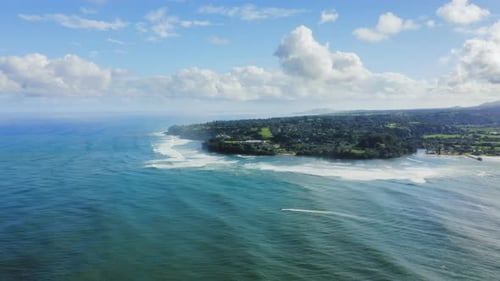 Picturesque Aerial View Over the Peaceful Seascape with Beautiful Tropical Island