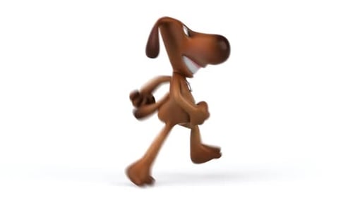 Running Animated Brown Dog 3D Loop