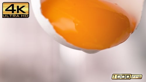 Raw egg yolk glistening in bowl close up