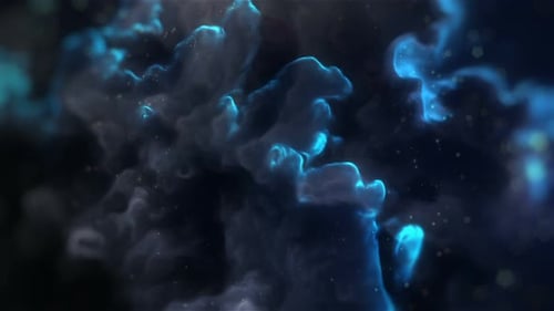 Fluid Blue Glowing Smoke Particles Background