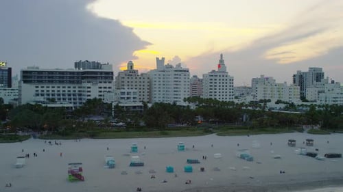 Aerial view of the Miami Beach shore