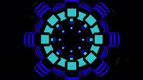 Abstract Geometric Neon Tunnel Animated Background