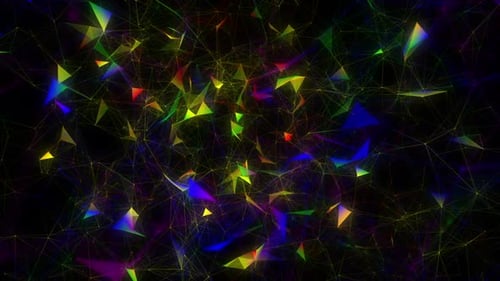 Animated Colorful Plexus Geometric Network Background