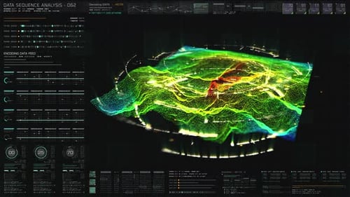 Futuristic Holographic Terrain Head Up Display 02