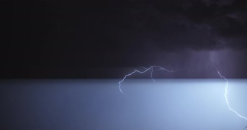 Lightning Storm Over Dark Clouds