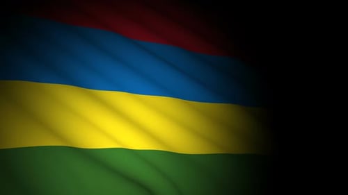 Mauritius Flag Blowing in Wind