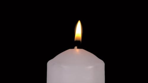 Burning Candle With Alpha Channel 4K.