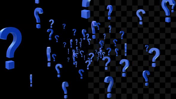 Floating 3D Question and Exclamation Marks with Alpha Channel ...
