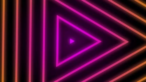 Vintage Retro Colorful Triangle Rotated Tunnel Background Loop