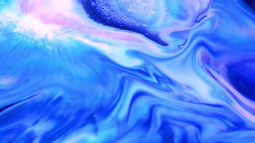 Abstract Blue and White Swirling Ink Background