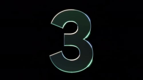 Countdown metal text effect from 10 to 0 3d illustration rendering . 4k resolution video