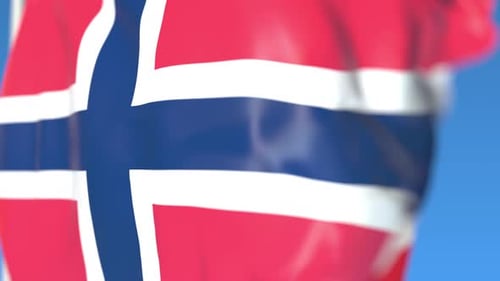 Realistic Waving Flag of Norway for International Content