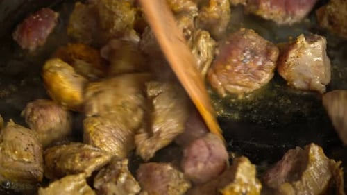 Cooking Meat On A Frying Pan 3