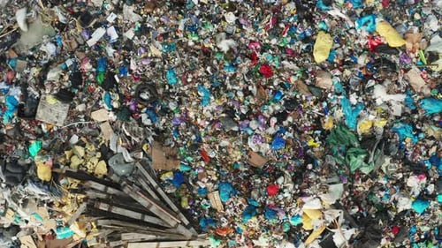 Aerial View of Massive Landfill Waste