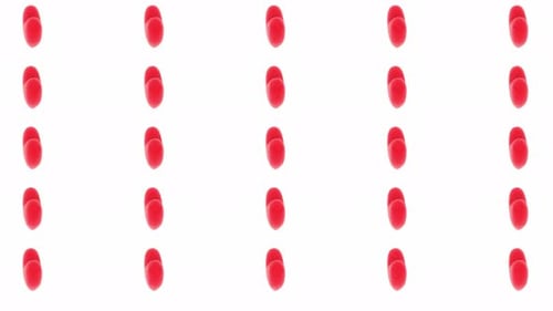 Red 3D Rotating Hearts Seamless Loop Animation