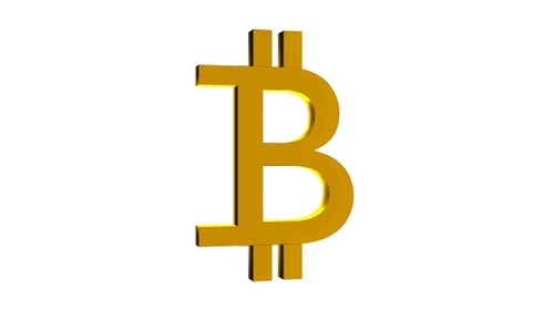 Golden Bitcoin sign