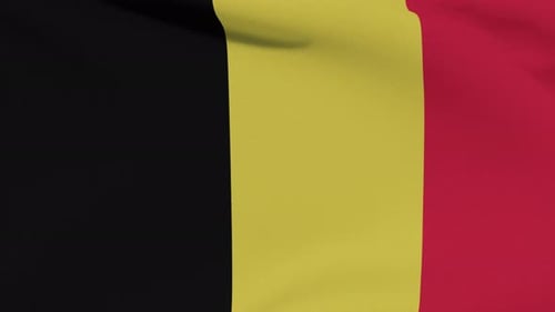 Realistic Waving Flag of Belgium Animation