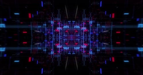 Abstract hologram 3D Big Data Digital City with futuristic matrix.