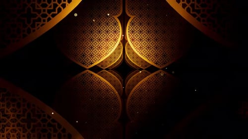 Golden Ornate Islamic Geometric Pattern Background Animation