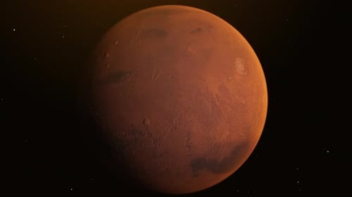 Close-up View of Mars from Space Footage Wallpaper Background