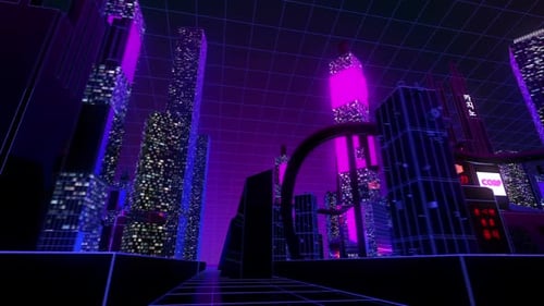 4k Cybernetic Neon City V2