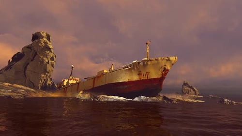 Ship On A Stone Reef
