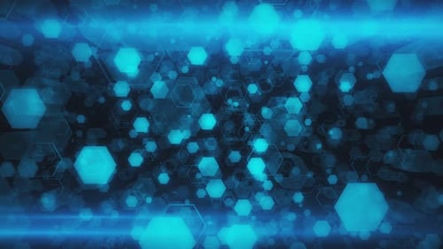 Futuristic Digital Hexagon Network Background Loop