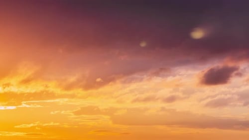 Golden Sunset Sky with Colorful Clouds