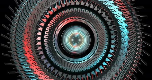 Motion Graphic hi-tech circle, robotic mechanical eye. Loop. Alpha included.