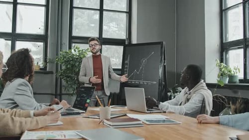 Business Meeting in Modern Office Presentation