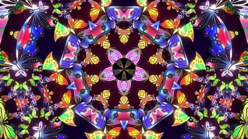 Kaléidoscope à papillons colorés