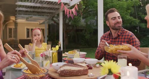 Family Gathering Outdoors for Birthday Meal