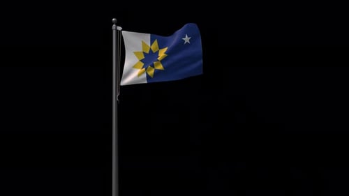 Realistic Waving Flag on a Pole Animation