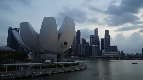 Time lapse of Building in Singapore city