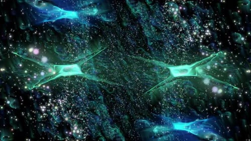 Emerald Background with Particles