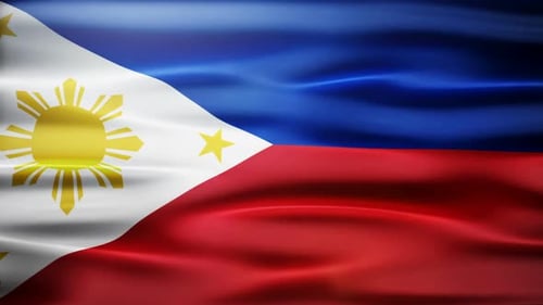 Philippines National Flag Waving Seamless Loop Animation