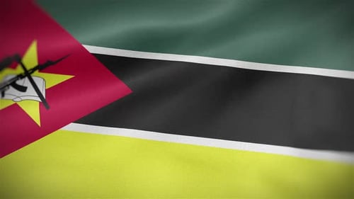 Realistic Waving Mozambique Flag Seamless Loop