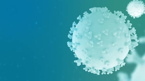 Modern 3D Virus Particle Rotating Loop Background