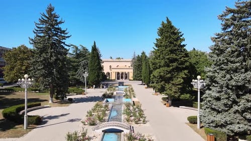 Vue aérienne du musée Joseph Staline dans la ville de Gori. La patrie de Staline