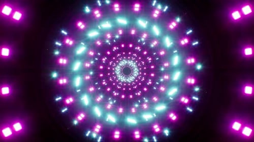 Túnel de neón giratorio con luz cian 4K Loop