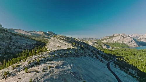 Aerial View of stunning Rock Formations in Yosemite National Park