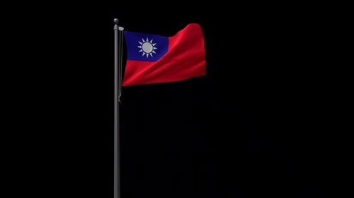 Republic of China Flag Waving Seamless Loop