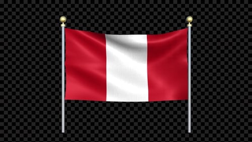 Waving Flag of Peru on Alpha Channel Loop