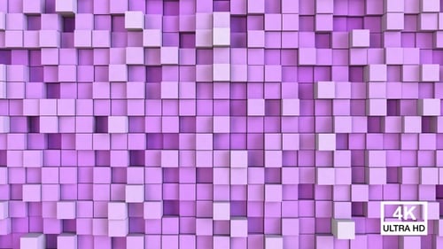 Dynamic Purple Cubes Geometric Looping Background Animation