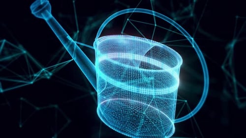 Dirty Watering Can Hologram Close Up Hd