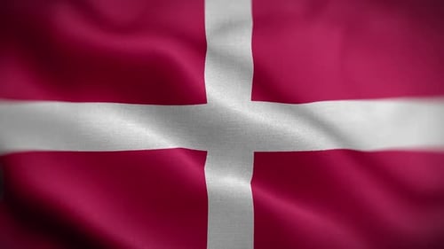 Realistic Waving Flag of Denmark