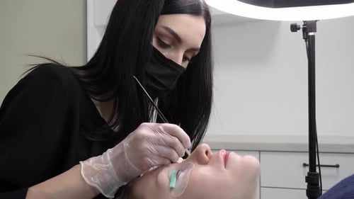 Proceso de extensión de pestañas